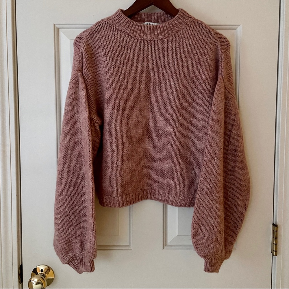 NWT NA-KD Pink Volume Sleeve Sweater
